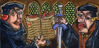 M&uuml;ntzer and Luther by Stefan Klausewitz